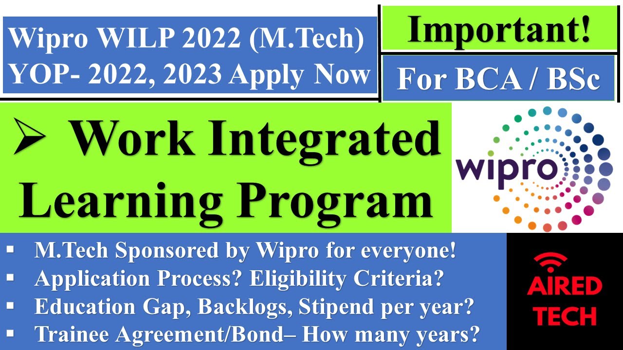 Wipro Work Integrated Learning Program #wilp | Wipro STEP Plus ...