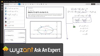 Determine the center and vertices of an ellipse by completing the square on original definition.