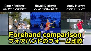 Forehand comparison - Top tennis players(Roger Federer,Novak Djokovic,Andy Murray)