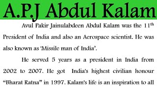 Biography of APJ Abdul Kalam in English 2021 Essay on Abdul kalam in English speech on Abdul kalam