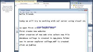 SQL SERVER using Visual studio 2010