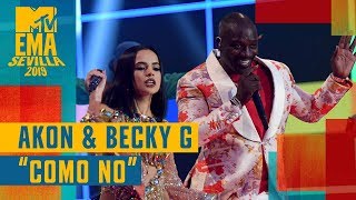 Akon ft. Becky G  – “Como No” (LIVE) | MTV EMA 2019