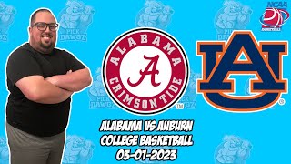 Alabama vs Auburn 3/1/23 College Basketball Free Pick CBB Betting Tips
