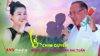 People's Artist Que Tran Standing in a Picture with Mr. Hai Tuan Ca Quy Tan Co Ly Chim Quyen