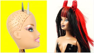 BARBIE MELEK mi ŞEYTAN mı? CADILAR BAYRAMI Kostümü ve Saçı Nasıl Yapılır -DIY Halloween Costume Doll