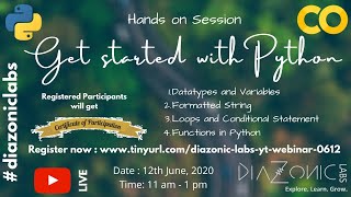 Get started with Python Programming | Diazonic Labs Webinar
