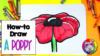 Step-by-Step Drawing Tutorial: Beautiful Poppy for Remembrance Day for KIDS!
