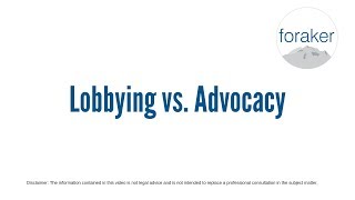 What is the difference between lobbying and advocacy?