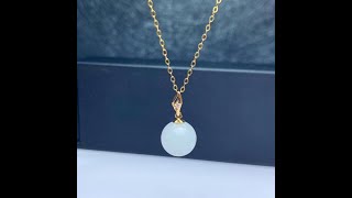 SHILOVEM 18k yellow gold natural White Jasper pendants none necklace classic wholesale Fine women