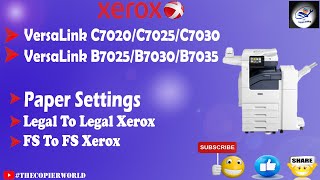 Legal To legal Photocopy || Paper Settings || Xerox VersaLink B7025/B7030/B7035/C7020/C7025/C7030