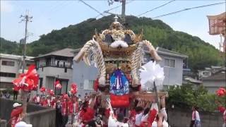 蛭子神社本宮　岩見港大人屋台村練り①（平成２８年７月１０日）