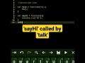 sayHi called by talk | callback function | javascript tutorial #shorts #html #javascript