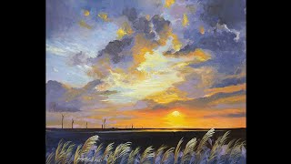 夕陽雲朵的畫法 / 壓克力繪畫 How to draw sunset clouds / Acrylic Painting