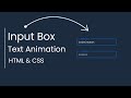 Create an Animated Input Field with Floating Labels in HTML & CSS