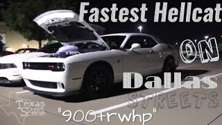 TURBO 351 Fox body, 2 SUPERCHARGED Mustangs and a 900+hp HELLCAT hit these TEXAS STREETS!!!!