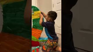 Preparing piñata with candy 🍭🍬🍫 #candyforkids #fillingupthepiñata #birthdayboy #almosttwo