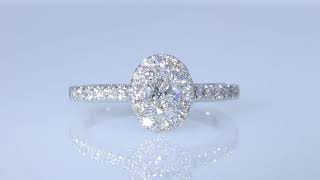 1.02CT Colorless Oval Brilliant Diamond Halo Engagement Ring GIA Cert/Appr $5K LCRings.com $1995