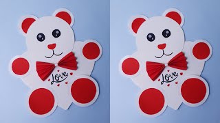 How to male a cute card | Handmade teddy bear | Teddy day card #Artcyclopedia