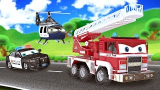 appMink Fire Truck | Police Cars Police Helicopter | go Kart | School bus | Number Learning for kids