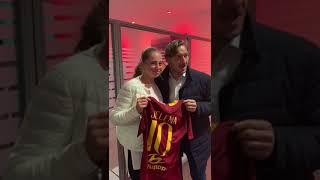 Jelena Ostapenko meeting Francesco Totti