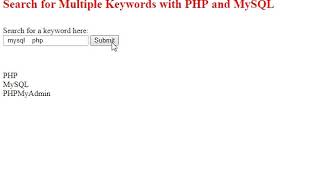 Search for Multiple Keywords in PHP Sample (see link for code)