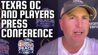 Texas OC Kyle Flood, QB Quinn Ewers, Texas Offensive Players Speak Prior to Peach Bowl