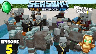 Truly Bedrock S4 Ep 5! NEW RAID FARM DESIGN! Minecraft Bedrock Survival Let's Play!