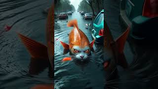 Cat turns into a Fish Monster Disaster 🐈 + 🎣 = 😱 #cat #cattales #funnyanimation