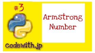 Armstrong Number program in python 🌎. | armstrong number program. #python #coding #codewithjp
