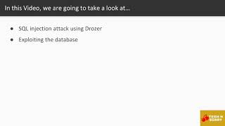 71. Perform an SQL Injection Attack on Android Using Drozer