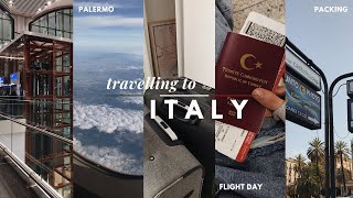 TRAVEL & AIRPORT VLOG: moving to Italy alone, flight day, packing (travel w/ me)