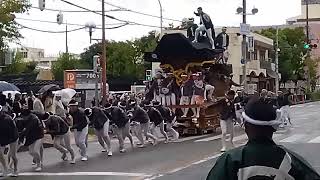 深井だんじり祭り試験引き　中町　2024年9月22日