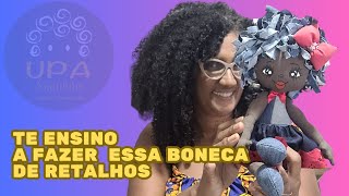 Boneca de Retalhos Laura - Feita todinha com sobras de Jeans