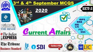 CURRENT AFFAIRS MCQS 3RD & 4TH SEP| BILINGUAL||#currentaffairs #augustmonth #bankingexam #otherexams