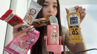 ASMR Trying and Reviewing Protein Snacks🍫🍩🍪(mouth sounds)