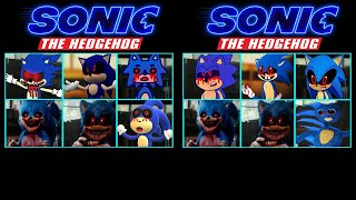 Sonic EXE vs Sonic EXE Uh Meow All Designs Compilation Side-By-Side Comparison