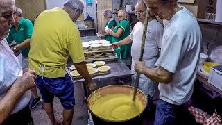 Wild Boar Meat with Corn 'Polenta'. Italy Street Food