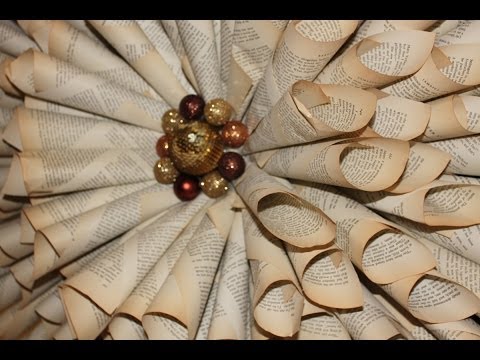 How to make your own Christmas Wreath - Vintage book paper decorations How to make your own Christmas Wreath - Vintage book paper decorations
