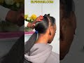 sleek low ponytail on natural hair 4c type no thread protective elfinhair hairstyle