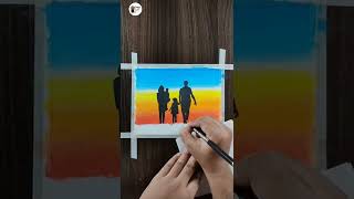 Easy oil pastel drawing | Family drawing #shorts #drawing #art