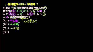 【基測數學】98v2 單選02：眾數