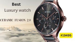 Best luxury Watch|Titan Ceramic Fusion 2.0 dual tone Coffee Brown black Plating ₹19495|90148KD05