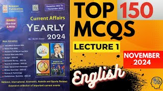 Speedy Current Affairs MCQs NOVEMBER 2024|| PART 1 ENGLISH||