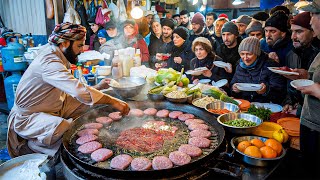 Most Crowd Afghan massive Chapli Kabab | Street food Afghanistan