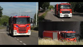 [PRIMEUR+BULLHORN] brandvertrek met NIEUWE TANKWAGEN T811 brandweer Turnhout!