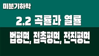 [미분기하학] 2.2 곡률과 열률 (Part4. 법평면, 접촉평면, 전직평면)