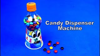 How to make Gumball Candy Dispenser Machine from PLASTIC BOTTLE DIY Mini Candy Machine at Home