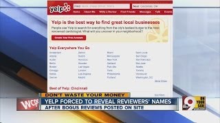 Yelp forced ro reveal reviewers' names