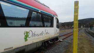 Zwei Itino der Odenwaldbahn(BR 615) verlassen Groß-Umstadt Wiebelsbach als RB 82 nach Eberbach