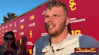 USC DL Gavin Meyer on Wisconsin's offense, family visiting for Coliseum game